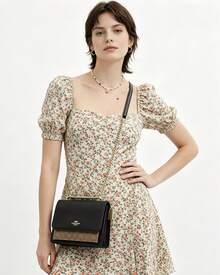 Coach Mini Klare Crossbody Bags For Women Small Square Bag With Signature Rivets Shoulder Bag Gift For Women - Dark Brown - View 4