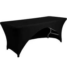 1pc 4/6/8ft Elastic Tablecloth, Multi-Color Stretch Fitted Table Cover, Wrinkle-Resistant And Durable, Suitable For Weddings, Birthday Parties, Outdoor Parties, Exhibition Booths And Various Events, Elastic Table Cover - View 14