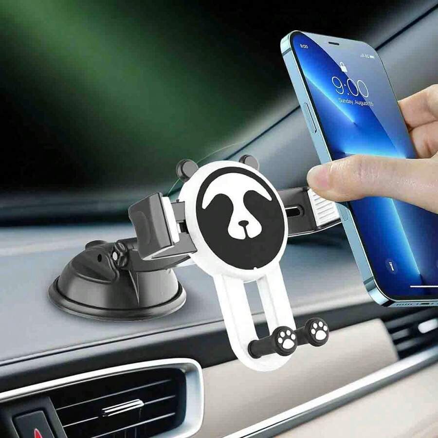Giá đỡ điện thoại trên ô tô hình gấu trúc xoay 360° bằng giác hút, phụ kiện giá đỡ điện thoại ô tô đa năng. - Nhiều màu - Xem 1
