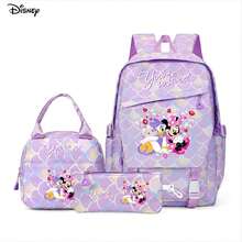Disney Minnie & Daisy Cartoon Characters Heart Light Purple Print Backpack 3 Pieces Set, With Insulated Insulated Bagand Stationery Pencil Pouch, Suitable For Daily Organization, Work And Study Multi-Purpose Backpack - Color 1 - View 3