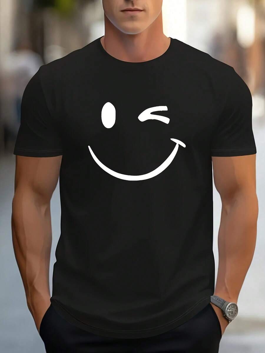 Men's Casual Outdoor T-Shirt - Black - View 1