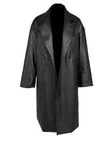 Women's Mid-Length Casual Loose Leather Jacket Coat For Autumn/Winter - Black - View 4