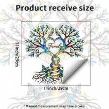 Pegatina de árbol de la vida de estilo colorido para el inodoro, pegatina de decoración de baño con texto familiar, pegatina de decoración de embellecimiento del hogar - 1PC - Ver 5