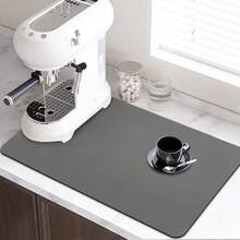 LOPNUR - Tapete de secado de platos de cocina, 24 x 16 pulgadas, tapete grande para secar platos para mostrador de cocina, almohadilla de secado de platos súper absorbente, tapete de café de - Gris - Ver 2