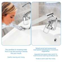 Universal Rotating Faucet Extender, 2 Spray Modes Sink Aerator With Stainless Steel Filter - Silver - View 5