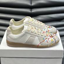 Zapatos casuales unisex, tallas 36-45, zapatos casuales para mujer y zapatos deportivos para hombre, zapatos planos con cordones de suela suave, zapatos de hombre cómodos y ligeros para uso diario, zapatillas de hombre de corte bajo, zapatos de entrenamiento de nicho de cuero genuino vintage, zapatos de moda MM*6. - Figura 11 - Ver 13