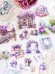 30pcs Garden Theme Scrapbooking Stickers, Creative Aesthetic Sticker Decals, Scrapbook, Album DIY Decoration, Holiday Gift, Personalized Scrapbook School Supplies - 4. Dreamy Flower Mirror - View 1