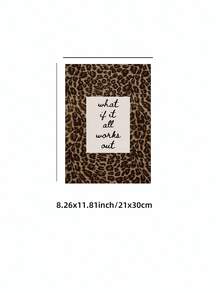 1pc Frameless Neutral Maximalist Leopard Print 'What If All Works Out?' Inspirational Quote Wall Art - Bold Typography Girly Aesthetic Animal Poster, Dorm Bedroom Apartment Decor, For Home Office Classroom, Room Decor Bedroom, Prints For Wall, Posters, Vintage Decor & Best Gift Choice - Leopard Print - View 11