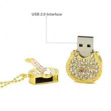 USB Flash Drive 128GB Pen Drive 64GB Pendrive Colorful Diamond U Disk 2.0 Gold Crystal Guitar 8G Memory Stick Gift - 查看 3
