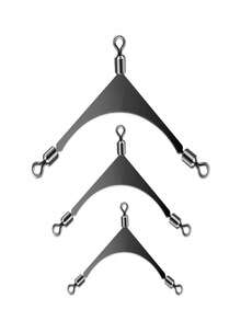 5 piezas Conector giratorio de barra plana estilo americano para pesca, conector de anzuelo triple, divisor de anillo triangular, accesorios de equipo de pesca - Plateado - Ver 2