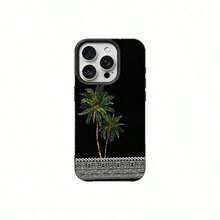 Fashionable Printed Cell Phone Case 20261pc, Vacation Style, TPU Material, Summer Coconut Tree Design, Compatible With Phones, Spring Gift, International Version, Not The National Version - Black - View 5