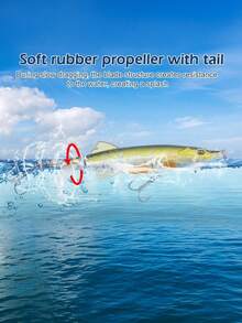 GOTURE 3pcs Realistic 3D Fish Eye Propeller Lures, Durable Double Ring Design, Built-In Rattle, High-Quality Blood Groove Hooks, Practical Surface Trolling Lure - Multicolor - View 5