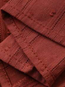 Vestido sin mangas con cuello entallado de unicolor para mujer - Rojo - Ver 3