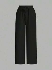 Conjunto de 3 piezas  Tall CURVE de pantalones de cintura alta y pierna ancha para mujer, pantalones casuales con cinturón para chicas altas, atuendo de verano para oficina y fiesta. - Multicolor 3 - Ver 7