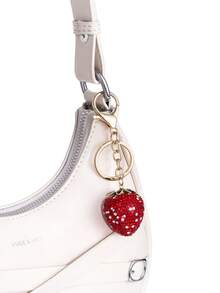 1 pieza colgante de fresa grande con strass, macaron multicolor con strass en forma de fresa, diseño de lujo brillante, accesorio versátil para bolso, regalo pequeño exquisito para mejor amigo - Multicolor - Ver 3