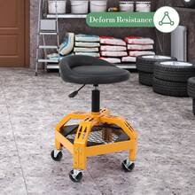 Rolling Garage Stool,  Adjustable Height, Smooth Rolling Mobility, Adjustable & Versatile, Enhanced Maneuverability, - A - View 9