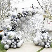 50/131pcs Metallic Silver Balloons Different Size 18/12/10/5 Inch Silver Balloon Garland Arch Kit For Graduation, Wedding, Birthday, New Year, Baby Shower Decorations - Metallic Silver - View 8