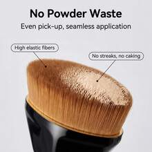 55# Octagonal Handle Flawless Powder Foundation Brush, Flat Top Brush For Quick Seamless Base Makeup, Portable Travel Essential - Multicolor - View 2