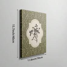 1幅复古鸟类墙画，绿色花卉图案，帆布油画，古朴自然中国风海报，田园美学装饰，适用于客厅、卧室、浴室墙面装饰，可选无框、有框或木质挂轴。 - 圖案 - 查看 17