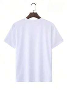 Men's Casual Short-Sleeved Summer T-Shirt With A Round Neck And Fashionable Print, Machine Washable, Comfortable Outdoor Casual Wear, Machine Washable Shirt - 紅色和黑色 - 查看 2