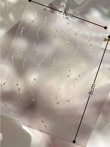Gold Star & Moon Face Gems Stickers, Self-Adhesive 3D Pearl Rhinestone Face Decorations, Suitable For Festivals, Parties, Halloween, Weddings, DIY Makeup, Eye & Cheek Decor, No Glue Needed - Multicolor - View 4