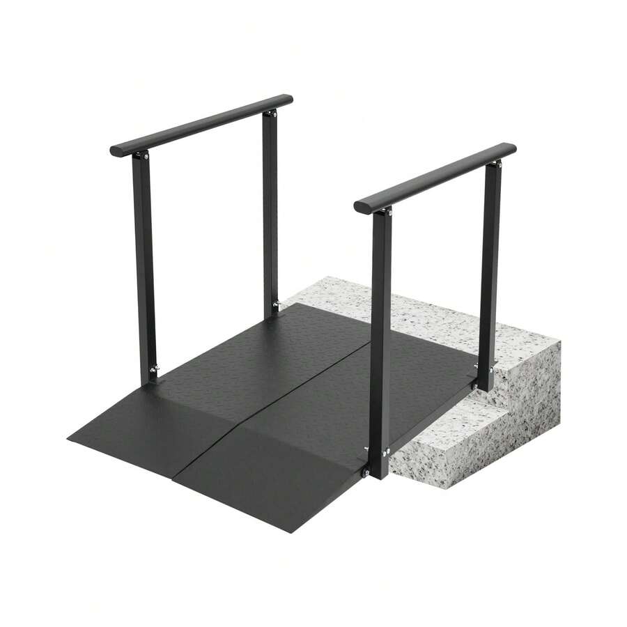 Futchoy Wheelchair Ramp With Handrails Access Ramp For Doorways Curbs Stairs 500lbs - Black - View 1