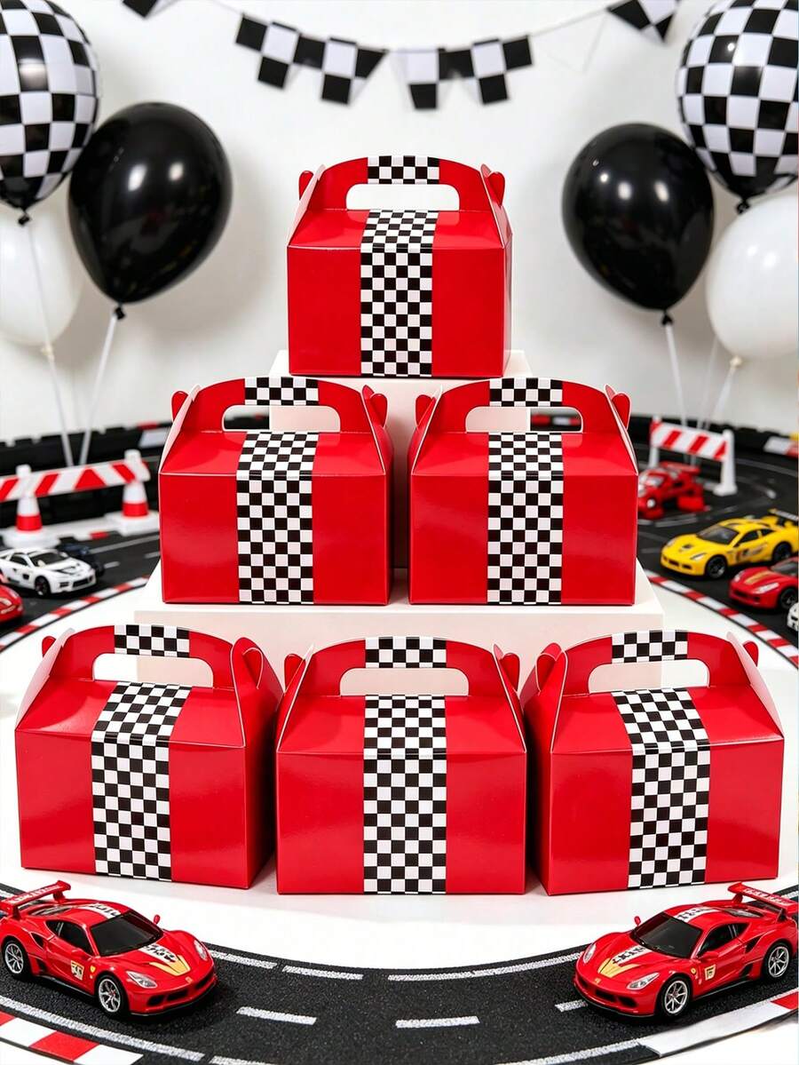 4pcs Racing Car Gift Wrap Boxes With Handle, Birthday Gift Hand Box,Treat Box,Snack Food Boxes, Candy Boxes,Baby Shower Party Favor Box,Birthday Gift Wrapping Supplies,Race Car Theme Party Table Center Decoration Gift Box,Babe Shower Decoration, Racing Theme Birthday Party Decor, Racing Party Decor,Baby Shower Gift Box,Boy 1st Birthday Decor,Birthday Party Supplies