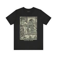 Unisex Short-Sleeved T-Shirt With Cemetery Music, Gothic, Dance Of Death, Memento Mori, Danse Macabre, Creepy Vintage Style - 黑色 - 查看 1