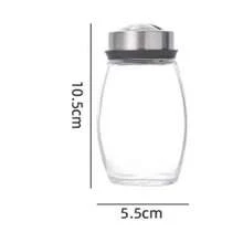 Nueva botella individual, tarro de vidrio y tarros de especias, estante de vidrio para condimentos, botellas de azúcar y pimienta, salero, soporte, estante de almacenamiento de cocina PDKD - una botella - Ver 2