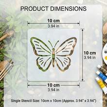9 piezas de plantillas reutilizables de mariposas para pintura, adecuadas para arte de pared, lienzos, scrapbooking, manualidades DIY - Plantillas de mariposas pequeñas cortadas con láser de precisión para pintura en aerosol, decoración del hogar, muebles, pisos, suministros de arte con tema natural - Conjuntos - Ver 2