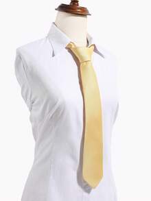 1pc Women's Fashion Fine Twill Textured Solid Color Hand-Tied Tie, Formal Business Commute Versatile (Unisex) - Multicolor - View 2