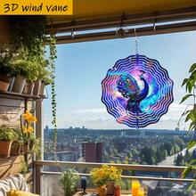 1pc 3D "Peacock Dancing In Colorful Universe" Rotating Wall Decor, 10in*10in With Swivel Hook, 360° DIY Creative Wind Spinner, Suitable For Mother's Day, Father's Day, Women - Multicolor - View 5