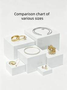 3/6件套可堆叠亚克力甜点展示架，白色长方形甜点盒，多种尺寸可选，适用于派对、自助餐、婚礼、新娘送礼会、婴儿送礼会、生日派对、甜点展示、圣诞节和节日派对装饰 - 白色 - 查看 12