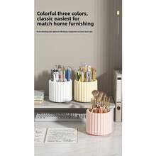 This Large-Capacity Rotating Pen Holder/Creative Desktop Organizer Is A Multi-Functional Makeup Brush Holder, Lipstick, And Eyeshadow Holder, Suitable For Students To Store Pens And For Families To Store Makeup Tools. - Rotating Pen Holder - View 8