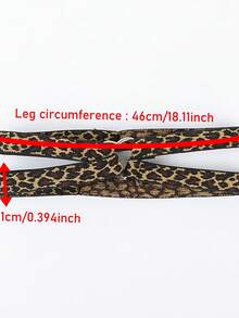 1 Bộ dây đeo đùi họa tiết da báo gợi cảm với khóa hình trái tim - Dây đeo chân co giãn có thể điều chỉnh, thích hợp cho đi club và hẹn hò, dây đeo chân họa tiết da báo hoang dã. - LP - Xem 8