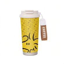 Miniso 花生漫画伍德斯托克黄色图案保温咖啡杯，带腕带，不锈钢材质，带盖，双饮设计，经久耐用 - 彩色 - 查看 7