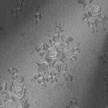 1卷银玫瑰花卉图案乙烯基壁纸,可移除自粘压花图案墙贴,尺寸为17.7英寸 x 39.3英寸/118.1英寸/196.8英寸,易于安装在墙壁和搁板上 - 灰色 - 查看 3