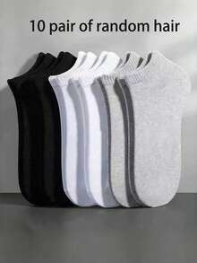 30 Pairs Solid Color Comfortable Lightweight Low-Cut Socks, Available In 1/10/20/30 Pairs - Multicolor - View 8