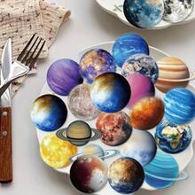 50 piezas Juego de pegatinas de planetas, pegatinas decorativas para funda de teléfono, portátil, cuaderno, monopatín, guitarra, regalo de vacaciones - Multicolor - Ver 1