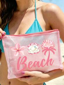 Tas Pantai PVC Tahan Air Modis dengan Motif Kerang "Pantai", Ukuran A4, Tas Kosmetik Transparan, Tas Perlengkapan Mandi, Resleting Nilon, Cocok untuk Berenang, Menyelam, Liburan Musim Panas, Ringan, Perlengkapan Pantai, Perlengkapan Perjalanan/Kembali ke Sekolah, Teman Liburan - MultiWarna - View 11