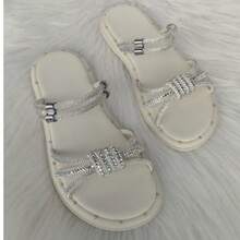 Women's Flat Platform Sandal All In Rhinestone Party Bohemian Party Shiny Rhinestone Party Wedding Office - Ice Water - View 2
