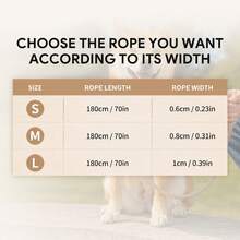 1pc 1.8M Multi-Functional Aesthetic Pet Leash, Provides 3 Sizes, Sliding Dog Leash, Nylon Material, Adjustable Collar Suitable For Small, Medium, Large Dogs, Durable Rope, Reflective Stitching, Round Rope Design, Non-Pulling, P-Shaped Chain & Rope Applicable For Walking Dogs & Outdoor Activities, Happy Dogs, Dog Supplies - Multicolor - View 6