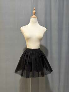 Rok Panjang Wanita Berpinggang Tinggi Warna Polos dari Tulle, Panjang 45/55/65/100cm, 4 Lapisan Tulle + 1 Lapisan Dalam, Cocok untuk Cosplay & Pertunjukan Panggung - MultiWarna - View 17