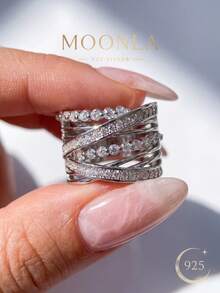 1 pieza Anillo de plata de ley 925 con diseño de cruz único, adecuado para combinar con atuendos creativos, estilismo artístico y eventos con temas DIY - Cruce creativo - Ver 5