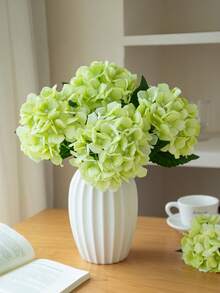 1/3 de 38,5 cm de plantas artificiais de primavera e verão para decoração de vasos de flores, hortênsias artificiais realistas. Disponíveis em branco, azul escuro e verde. Perfeitas para decoração floral de casamentos, ornamentos para casa, buquês de noiva e decoração de jardins externos. Também ideais como presentes de aniversário e outras ocasiões especiais, adequadas para todas as estações do ano. - Verde - Ver 2