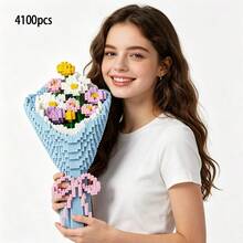 Bộ xếp hình bó hoa 4100 mảnh, gồm các mảnh ghép hình hoa tulip và hoa cúc, đồ chơi xếp hình tự làm, đồ trang trí nhà cửa sáng tạo, món quà hoàn hảo cho Ngày Valentine, Ngày của Mẹ, Sinh nhật, Lễ tốt nghiệp, Lễ Tạ ơn, Giáng sinh. - Nhiều màu - Xem 12