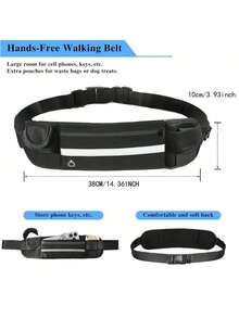 Hands-Free Dog Leash With Reflective Zipper Waist Bag - Adjustable Elastic Double-Layer Dog Rope Suitable For Dog Walking, Running, Jogging And Pet Training, Multiple Colors Available - Multicolor - View 6