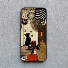 Funda de teléfono estilo retro con diseño de gato negro para iPhone 17 16 15 14 Pro Max 16 14 15 Plus 12 13 Mini 11 Pro Max X XR XS. - PJM negro 7 - Ver 11