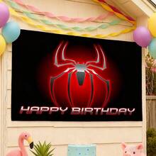 1pcs M Arvel S Pider-Man Birthday Backdrop Superhero Happy Birthday Party Banner Outdoor Garden Yard Grass Photography Background Wall Hanging Decoration Theme Party Photo Booth Props Studio Backdrop For Fans Celebrations Indoor Room Decor - Nhiều màu - Xem 5