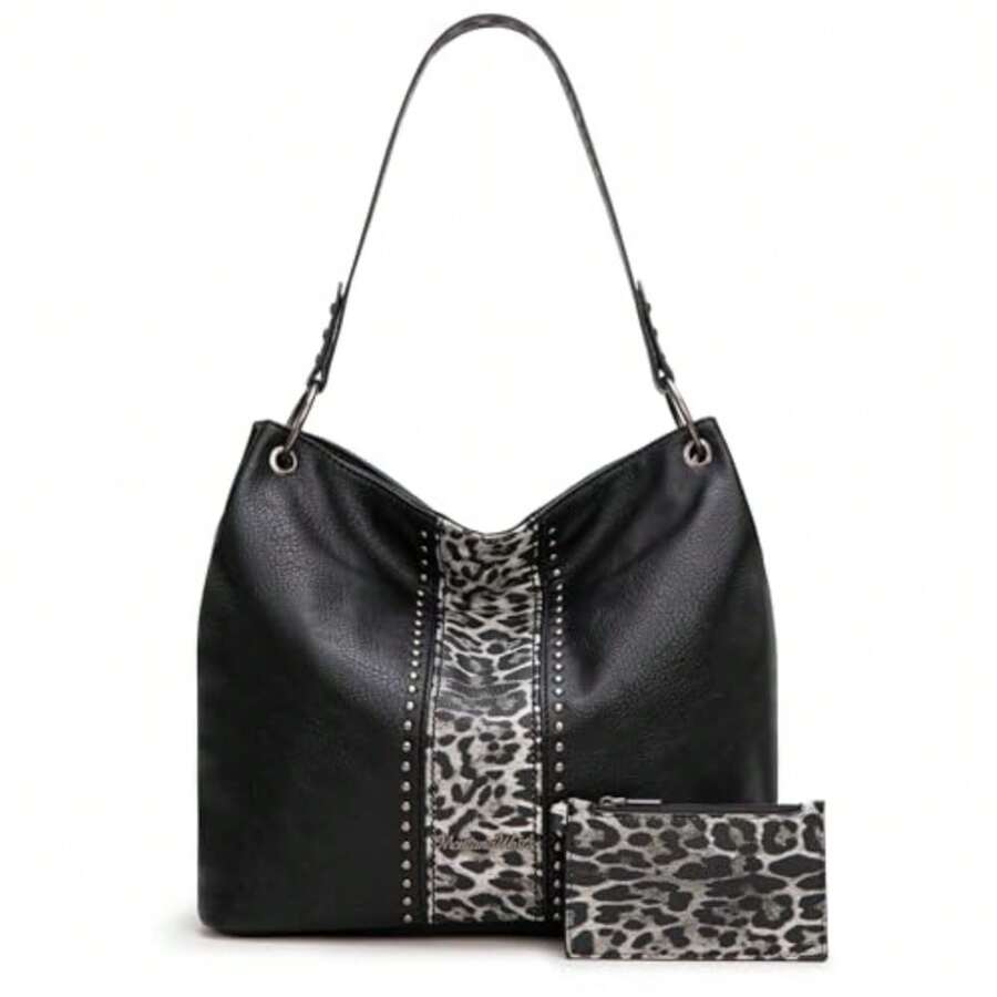 Hobo Bag For Ladies Shoulder Handbags With Back Pocket Purses, With Zipper, Purses, With Zipper - Z-black Leopard - View 1